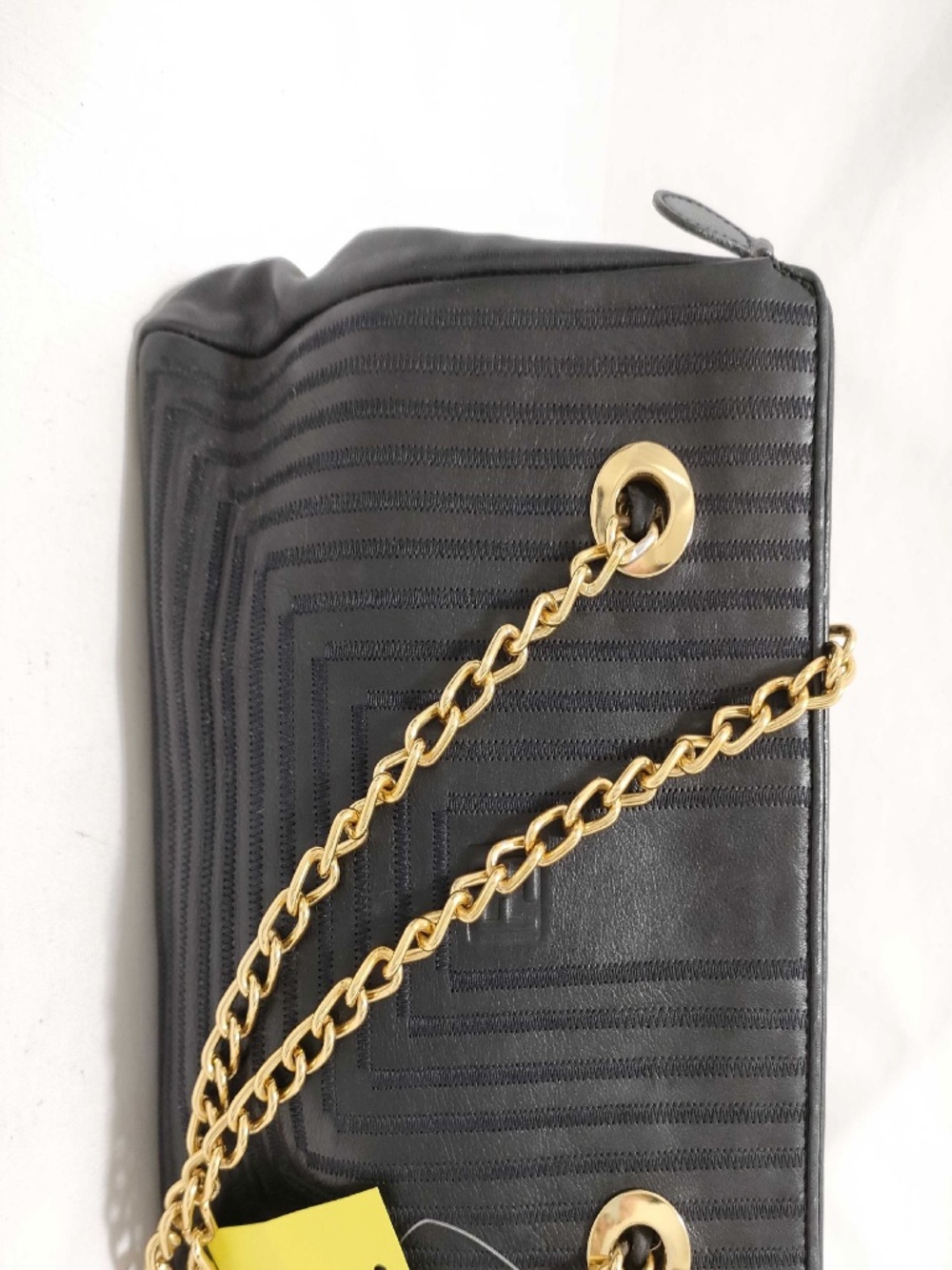 Fendi Black Leather Chain Shoulder Bag